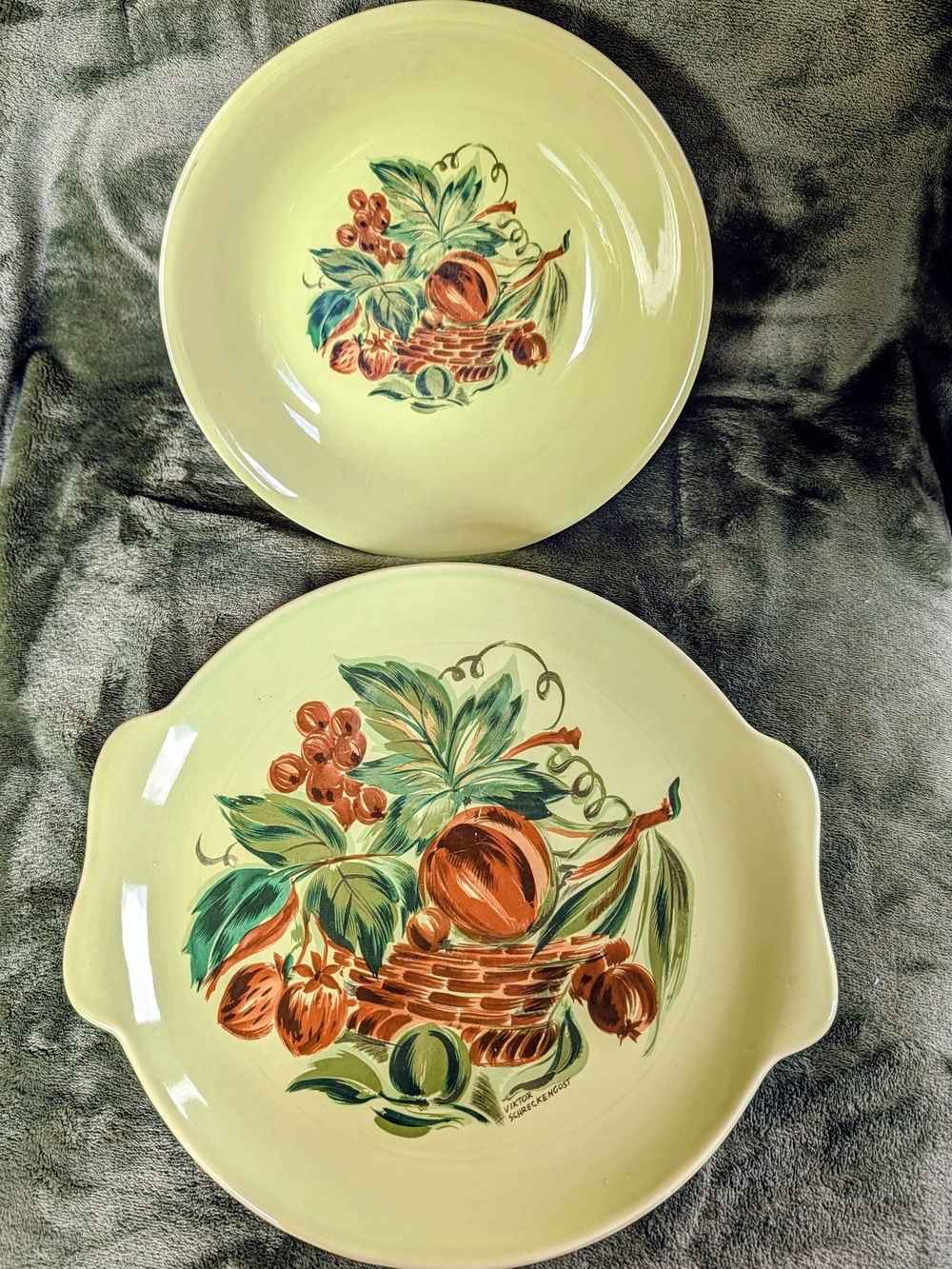 Vintage Fruitwood Dinnerware Set